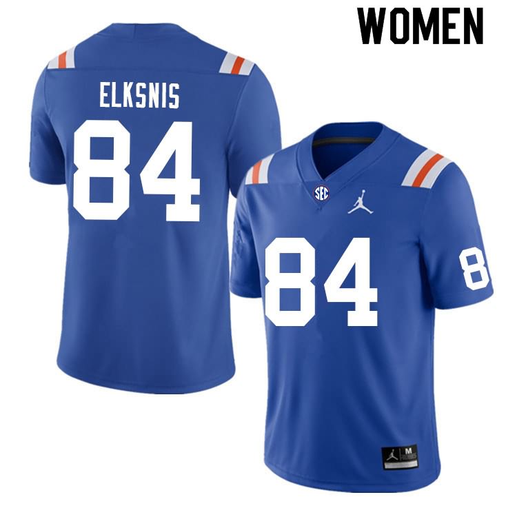 Women's NCAA Florida Gators Nick Elksnis #84 Stitched Authentic Nike Blue Throwback College Football Jersey ZIF8265ET